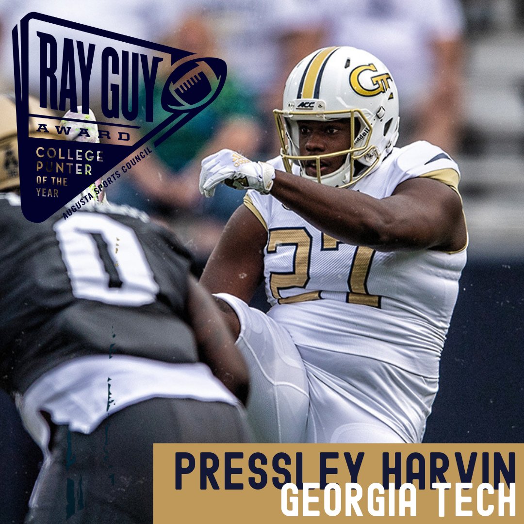 Congratulations to #OURGUY, Pressley Harvin of Georgia Tech, the winner of the 2020 Ray Guy Award presented by the Augusta Sports Council!