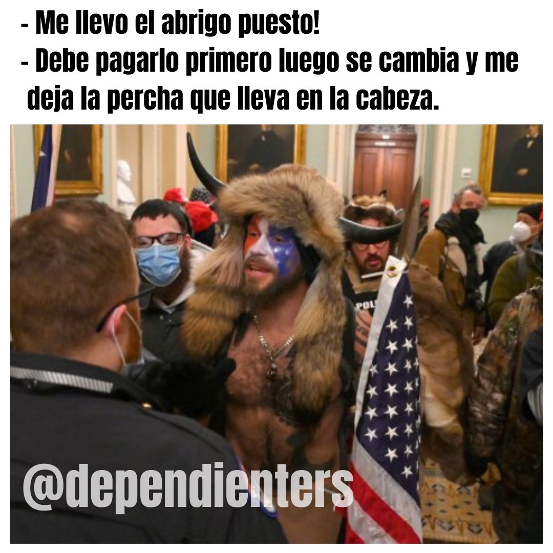 Porque los clientes siempre nos piden la percha como regalo? 
#USA #EEUU #Trump #AsaltoAlCapitolio #Bisonman