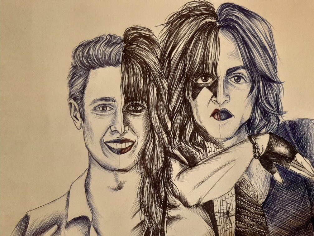 Phil_Proietti's tweet photo. This is just something Awesome and unexpected! A Fantastic Fan artwork by Zuzanna Suska imagining me and my Idol @PaulStanleyLive from @kiss with half of Starchild make up each!⭐️ Dreaming is free! 😀
#youtubepower https://t.co/1nS7z3KImK