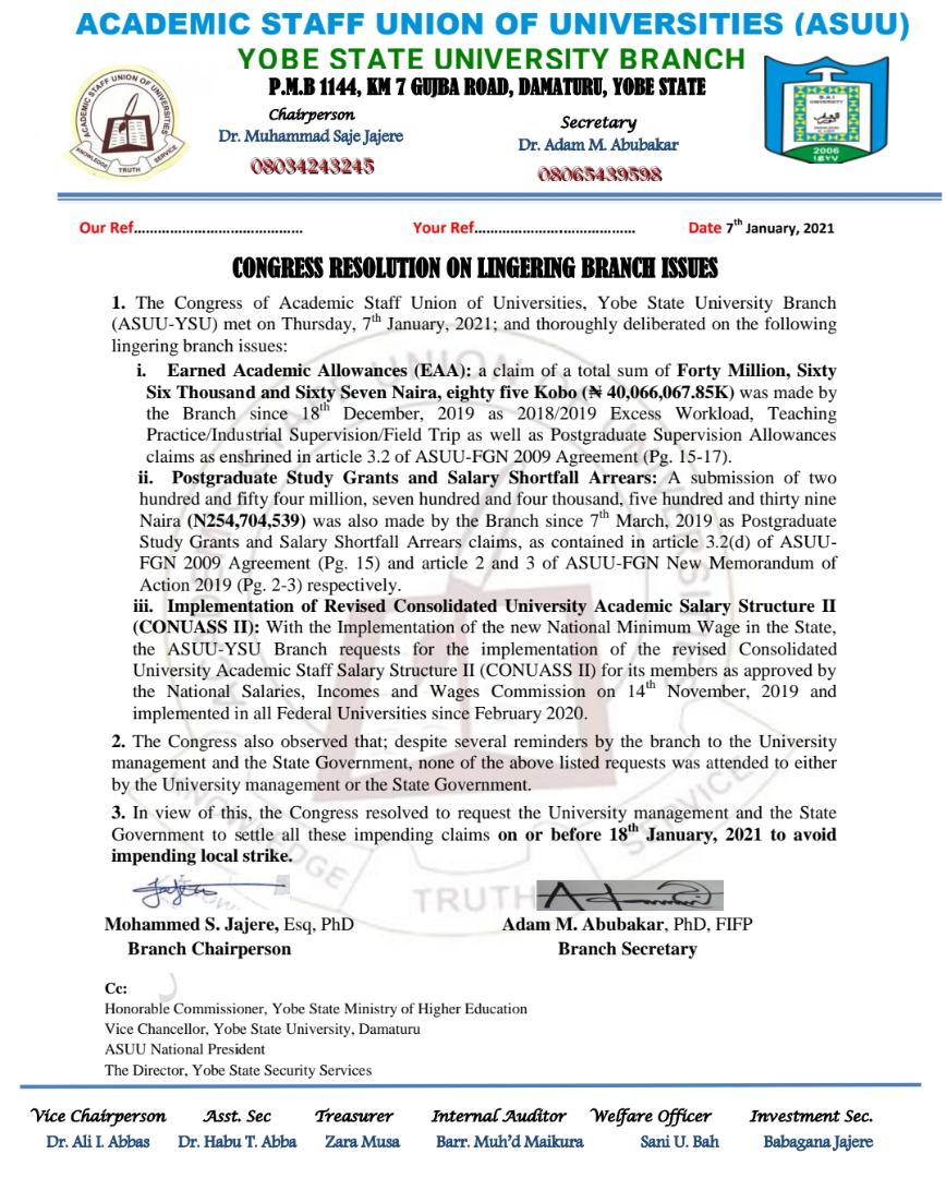 YSUCNMatters's tweet photo. Our lecturers deserve better. May God guide those in the helms of authority to treat our academics well. Thank God we have a listening Governor... This too shall pass. https://t.co/hZ7nue6Pj8