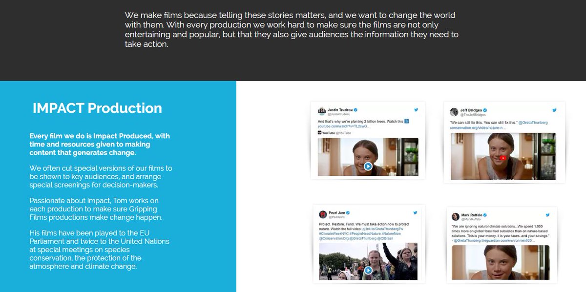 The latest Thunberg video for the  #FightFor1Point5 campaign to build momentum for the suicidal  #ParisAgreement - was created by the producers of Imaginefor1Minute & the "Nature Now" 2019 video - created for sell/uptake of  #NaturalClimateSolutions.  https://www.grippingfilms.co.uk/nature-now 