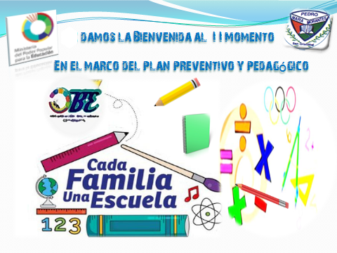 La Obe del LN Pedro María Morantes,
damos la Bienvenida al II Momento Pedagógico 2020-2021, en el marco del plan preventivo #CadaFamiliaUnaEscuela y la ruta pedagógica del estado #Táchira: La Escuela en Casa, un Espacio para Aprender y Divertirse.
#ANDePaz #7Enero