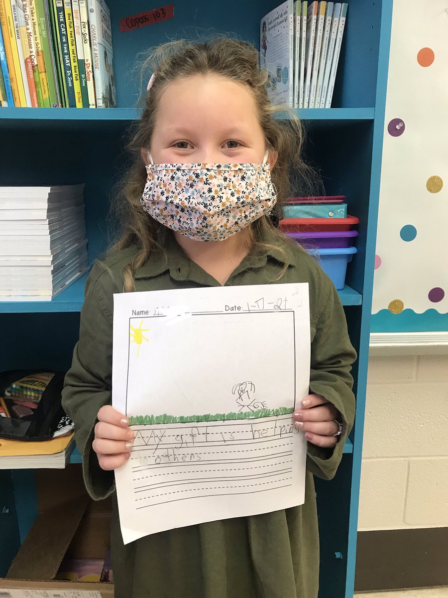 SouthGreenElem's tweet photo. Whatβs your gift? Our first grade Scotties spent some time thinking about their own individual gifts they have to share! #SGEworldchangers #findingourgift #ChangingtheWorldOneGiftataTime https://t.co/3xDguYE6HT