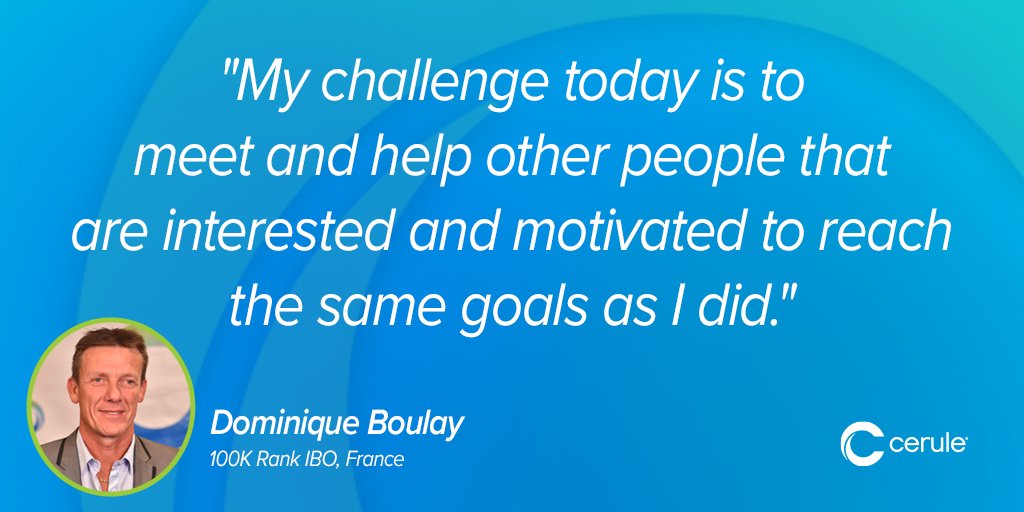 Dominique's life changed since he joined #Cerule.

"My #motivation is to allow my crew to achieve their goals. Plus Cerule is a reliable and trustworthy company, these #lifechanging products should be known and shared all around the world." 

Learn more at cerule.com