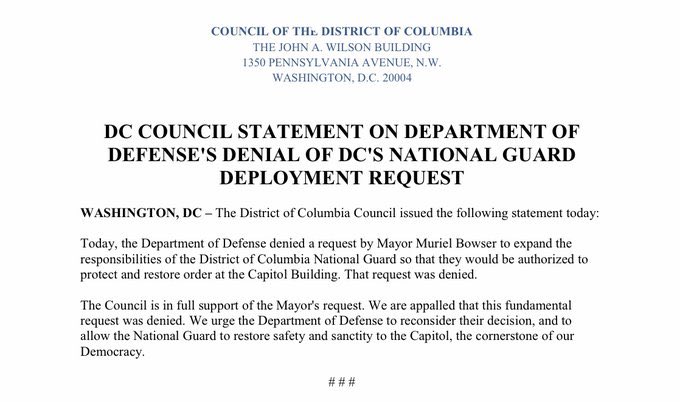 Alexandria Ocasio Cortez Trump Did Not Immediately Send Out The National Guard No Initial Presence Clashes Began 1 pm The Breach Happened Roughly Around 2 2 30 Around 3 38pm Dc Council Tweeted Their Request
