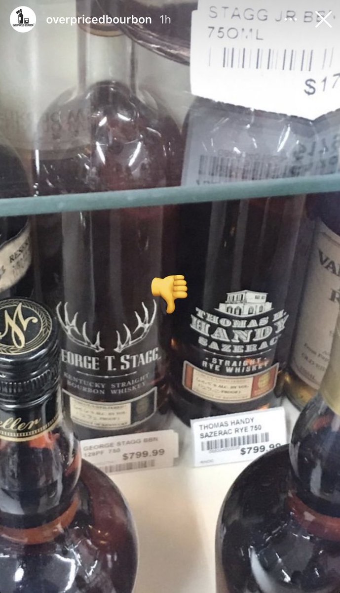 bourbinsanity's tweet photo. A few stagg shockers for your evening. 

#georgetstagg #stagg #bourbon #whiskey #buffalotrace #weller #pappy #pappyvanwinkle 

H/t overpricedbourbon ig https://t.co/WyyVk5OJed