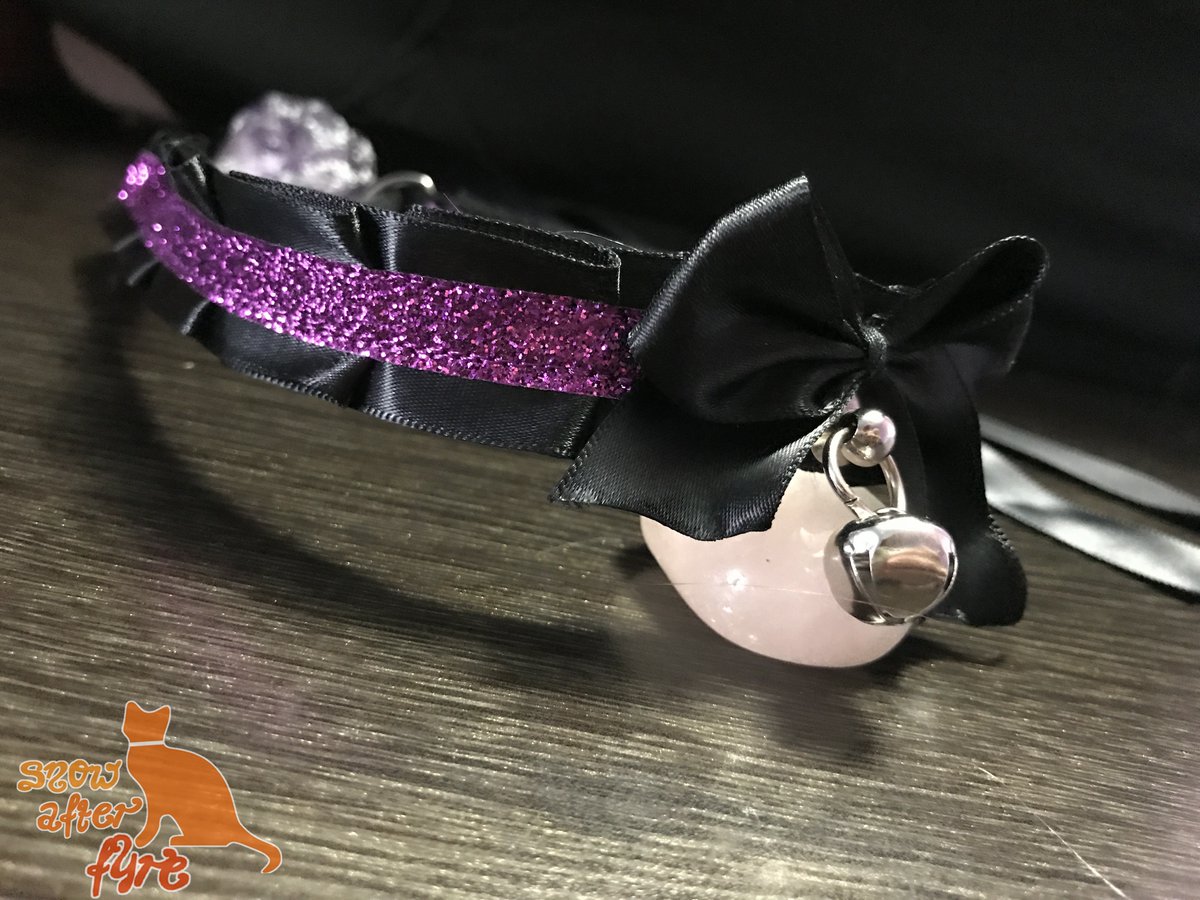 FyreSnow's tweet photo. Black and Purple Glitter Ribbon Collar for BDSM Petplay by SnowAfterFyre on Etsy https://t.co/LNQsNMahAE #kittenplay https://t.co/0dktQN7n2A