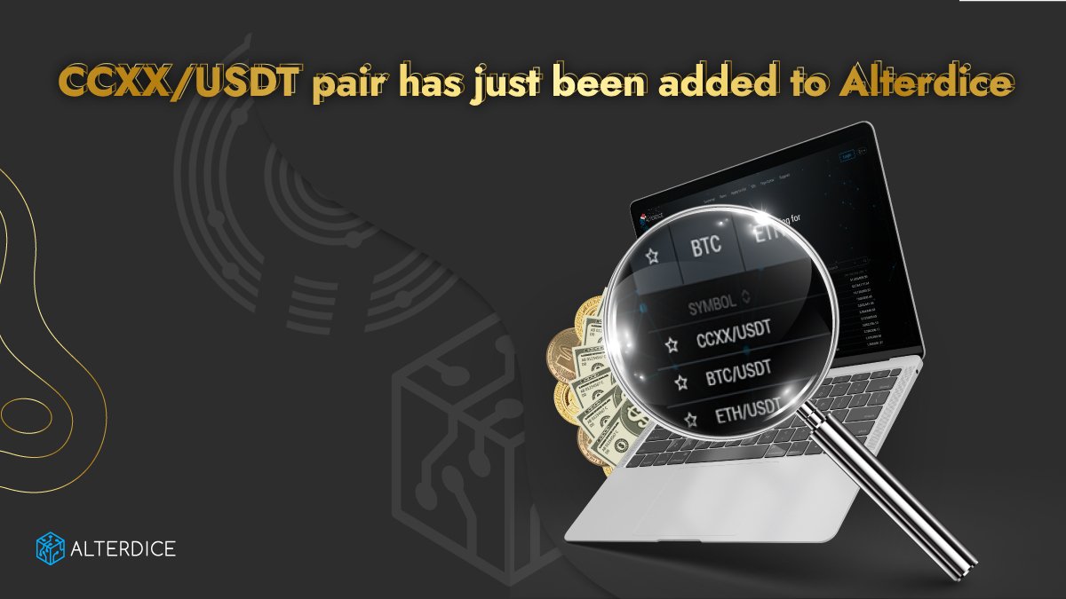 counoscoin's tweet photo. #Alterdice exchange has listed #Counos_X (#CCXX). From now on, users will be able to use the #trading pair CCXX/USDT to trade Counos X. https://t.co/EBbpCCXOoj