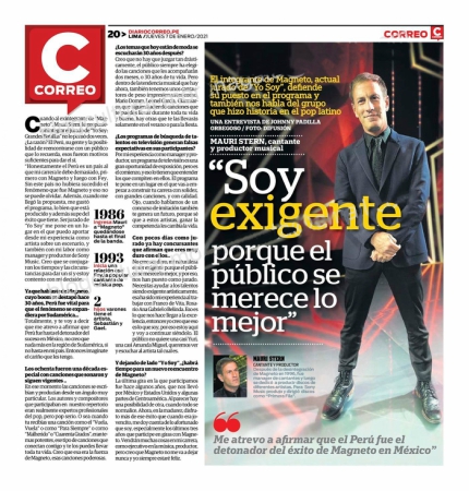 ORMPeru's tweet photo. SOY EXIGENTE PORQUE EL PÚBLICO SE MERECE LO MEJOR 
Les dejamos la entrevista que realizó el periodista de @diariocorreo @JohPadilla a nuestro querido @MauriSternMusic, quien resalta como Jurado en el programa @YoSoy_Peru Lee sus declaraciones en la nota 👉https://t.co/XAE1bvl6Xj https://t.co/wKx9t2yeXg