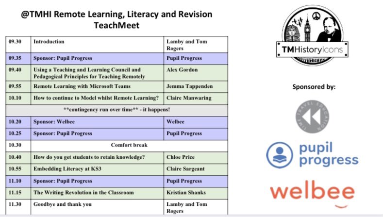 TTRHistory's tweet photo. Our Remote Learning and Literacy event is this Saturday! What an amazing line up! Tickets are available at: https://t.co/VlK48WKnf8 https://t.co/EE6lTA7teV