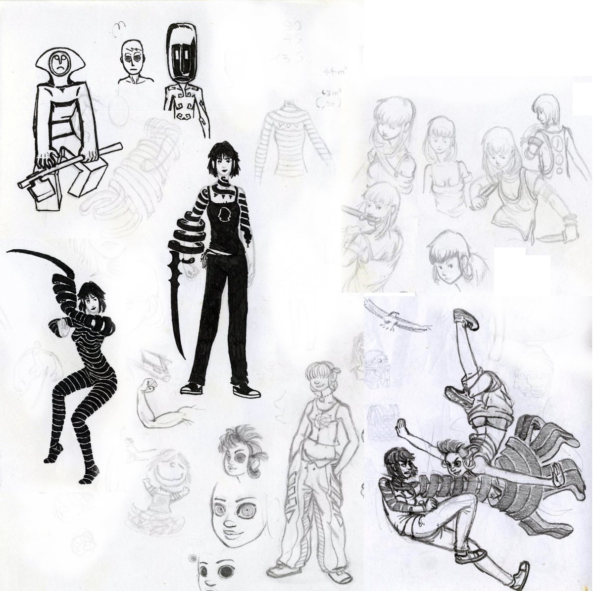 Gurdim1's tweet photo. random sketches cause I'm outta fuel.
Oh gosh these are ooold (from 10 years around going on)

#sketch #doodles #oldstuffs #sketchdump #tattoo #pointynose #golems #punkgirls #superpowersortofthingslookIdunnoIvebeenateenagertoo https://t.co/981VcBJFGM