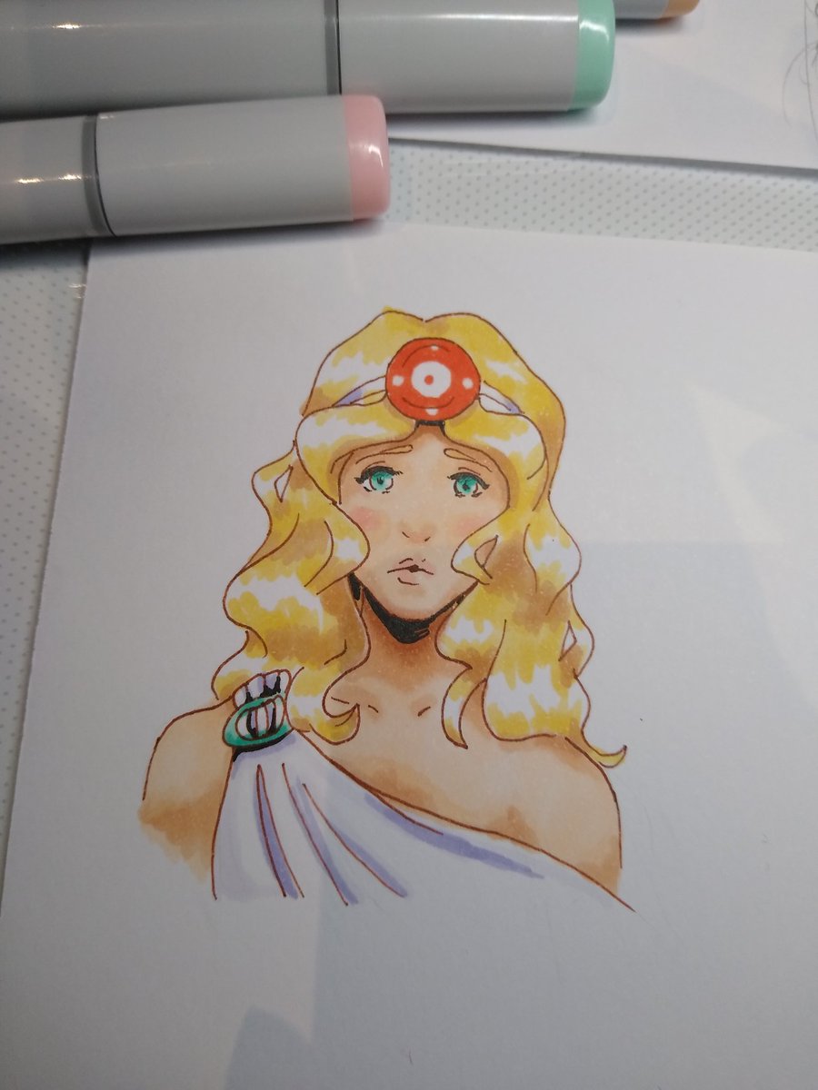 elopolliza's tweet photo. Dusa as a priestess of Athena! #Dusa #HadesGame #HadesFanArt  #zagreus #medusa #Duzag #copic #drawing https://t.co/Jziq0yfkJE