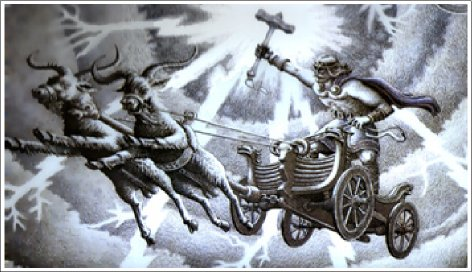 To scholars, pagans really believed that goats could pull chariots up into the air and fly around..."Good thing that we, the ones with the diplomas from some Christian university, are here to interpret the myths for the Europeans of today who are interested in paganism!"