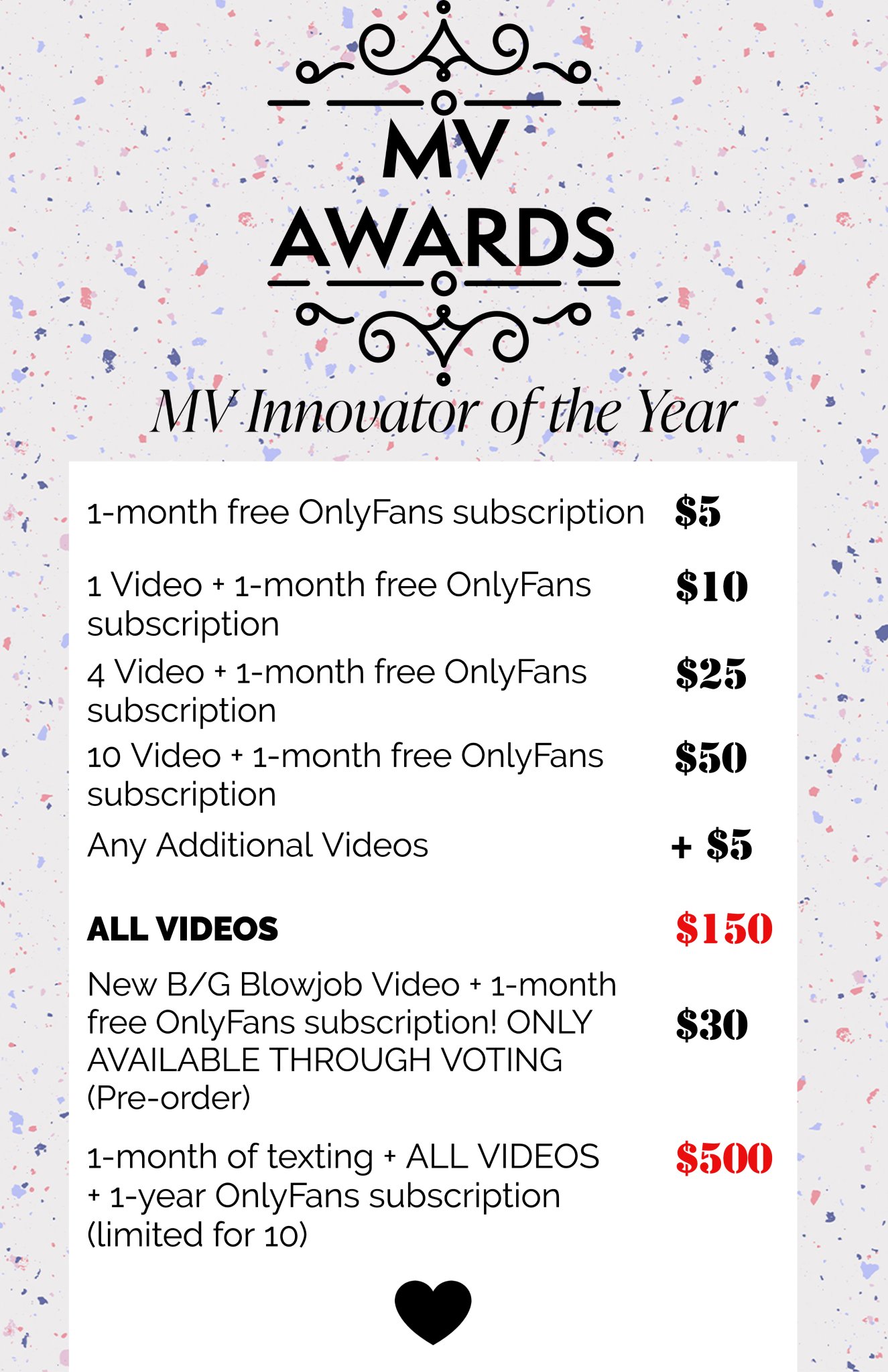 Hi everyone! So today is the start of the MV Awards and I have some special deals for you ❤️ Please Vote