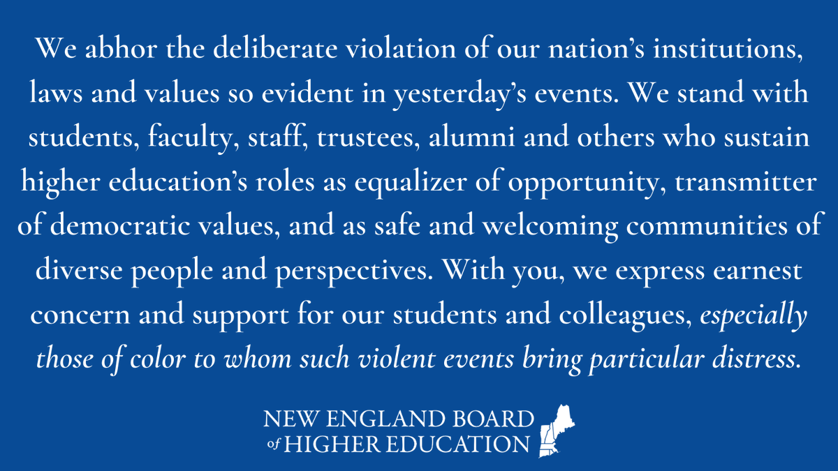 nebhe's tweet photo. NEBHE's statement about the attacks on the US Capitol yesterday (1/6/2021). If you have questions about this statement or wish to speak further about support in these challenging times please reach out to us. https://t.co/NZmusmmOkn