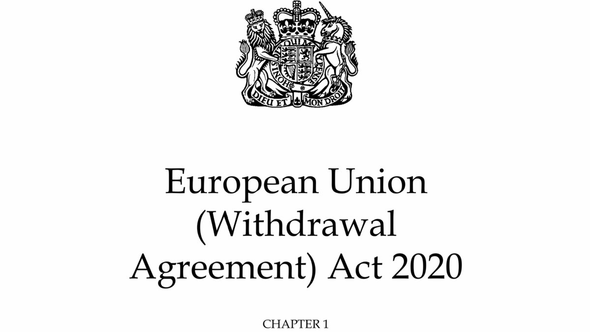 23/1/2020 - The European Union (Withdrawal Agreement) Act 2020 receives Royal Assent & becomes UK Law24/1/2020 - The Agreement is signed by Charles Michel of France, Ursula von der Leyen of Germany & Boris Johnson of the UKIt’s like Versaille all over again/312