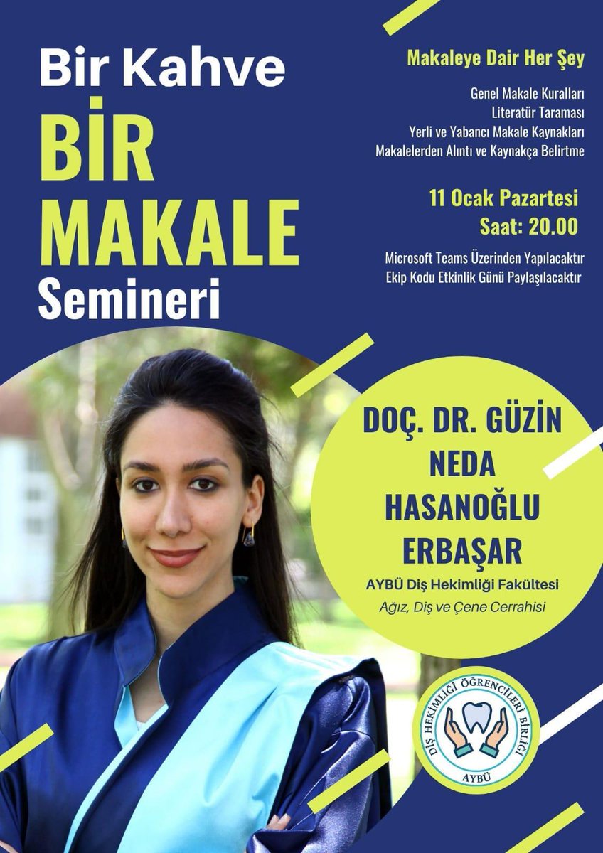 Mesleğimiz için önem arz eden makalenin nasıl yazılacağı, hangi kaynaklardan araştırılması gerektiği, literatür taraması, makale çevirme ve daha fazlasıyla Sevgili Doç. Dr. Güzin Neda Hasanoğlu Erbaşar hocamız 11 Ocak akşamı bizlerle olacak. Katılımlarınızı bekliyoruz 🌿
