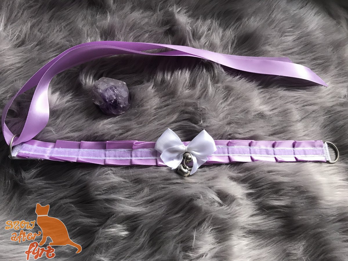 FyreSnow's tweet photo. Simple Purple and White Ribbon Collar for BDSM Petplay by SnowAfterFyre on Etsy https://t.co/UUP7YhoDUR #kittenplay https://t.co/7hq76tnDLe