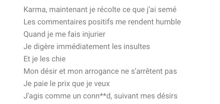 on finit en beauté ce thread par la phrase iconique d’hoseok: "je digère immédiatement les insultes et je les chie" - 1 verse