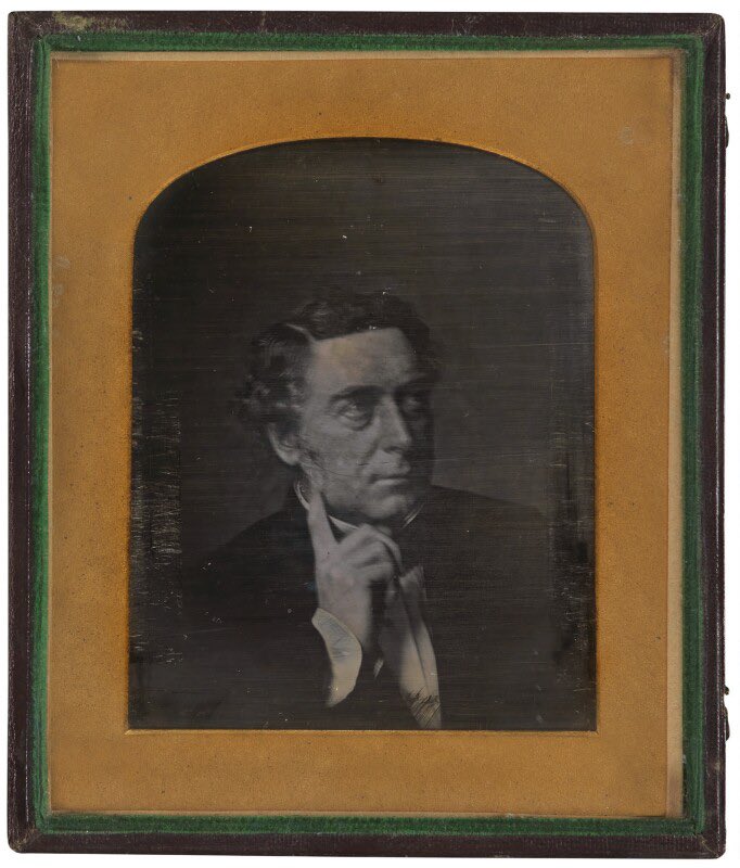 A daguerreotype of Robert Stephenson from 1851, and his High Level Bridge across the Tyne photographed in 1865