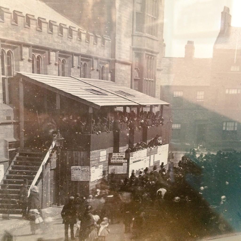 An all time favourite of mine: the Tynemouth Election Hustings of 1861 in front of North Shields Town Hall.