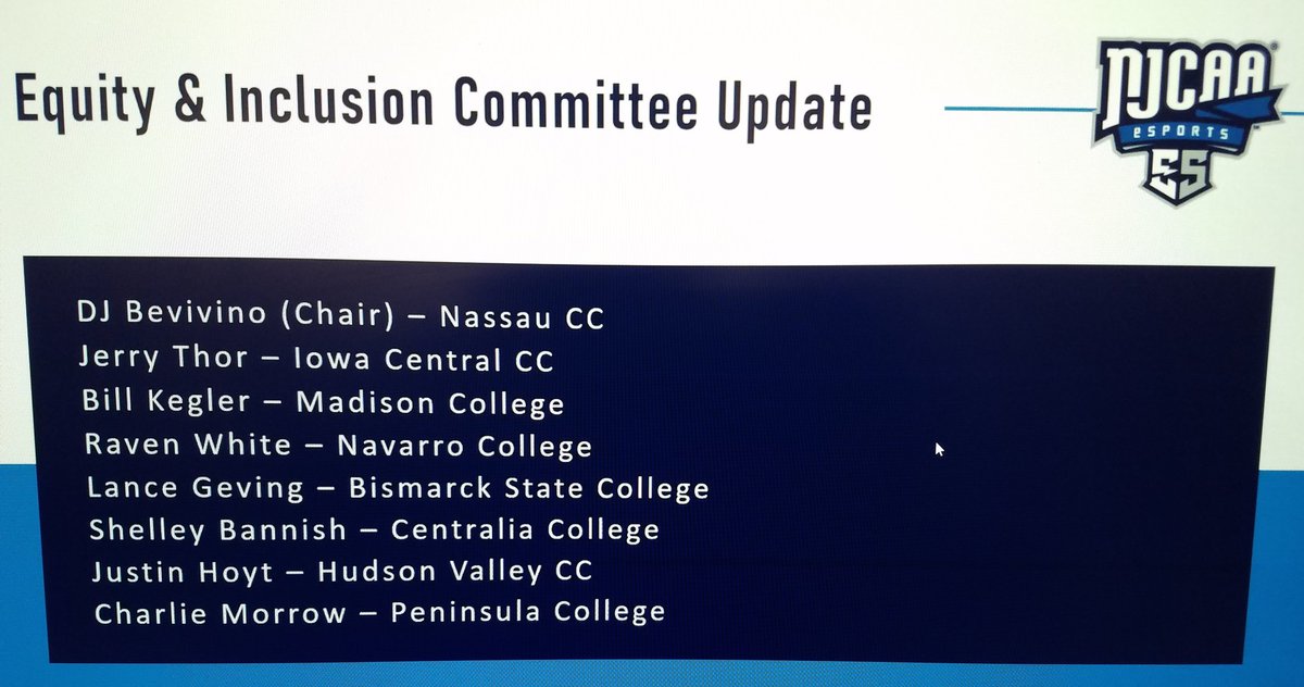 Semester kickoff with <a href="/NJCAAe/">NJCAA Esports</a> membership webinar led by our outstanding director Jeff White!

Proud to present the progress we have made on our exciting initiatives!