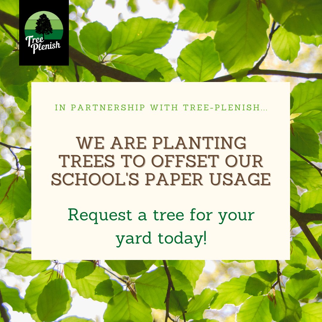 We are excited to announce that one of our 2021 initiatives is pairing with <a href="/TreePlenish/">Tree-Plenish</a> to plant 100 trees in the Harwood Union area and 270 trees in the Essex High School area, offsetting one year's worth of paper usage from each school. Learn more at tree-plenishevents.org
