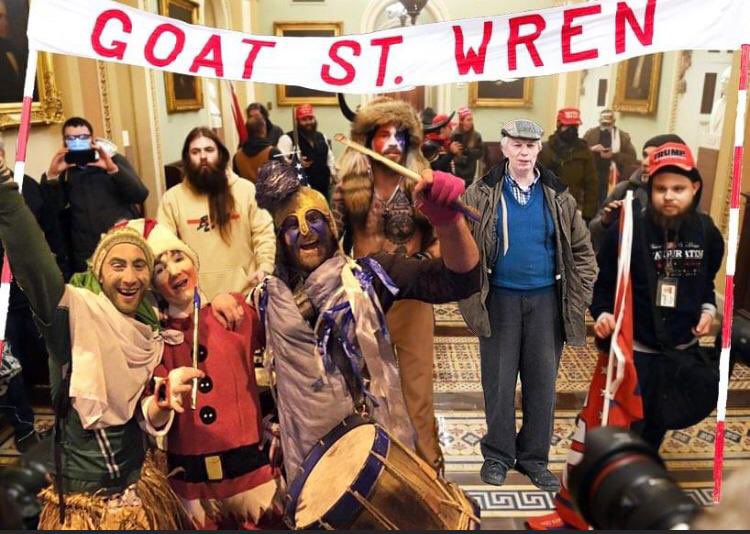 Buailtin's tweet photo. BREAKING: The Goat Street Wren storms US Capitol Building.  #Kerry #Dingle #Washington https://t.co/GTv4C1Mhtg