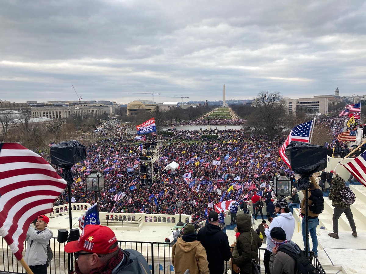 The demonstration was peaceful until agitators attempted to coerce law abiding citizens to break into the Capitol.When we discovered what they were doing we left, here is my point of view from the Capitol