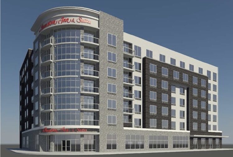 RCityscope's tweet photo. Take a look at Downtown Huntsville as Hampton Inn & Suites starts on its 5th floor. The parking garage is under construction and later Autograph Hotel will be located next to it. https://t.co/P7Ahz3CZia