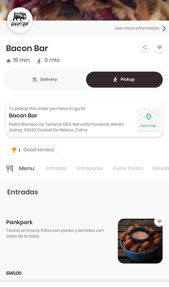 Recientemente <a href="/RappiMexico/">Rappi México</a> activo la opción de "pick up" para restaurantes. Esto es un abuso, si van a pedir para recoger en restaurante PIDAN DIRECTO AL RESTAURANTE. Basta de abusos