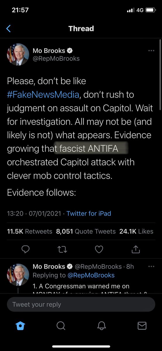 JamieWilson47's tweet photo. @KatieNewlands94 I think the vast majority of Trumpists are facist or have facist tendencies, at the very least. It’s quite scary just how many there are. In 2021.

Here’s a republican senator. https://t.co/4bJzU8Ry9s