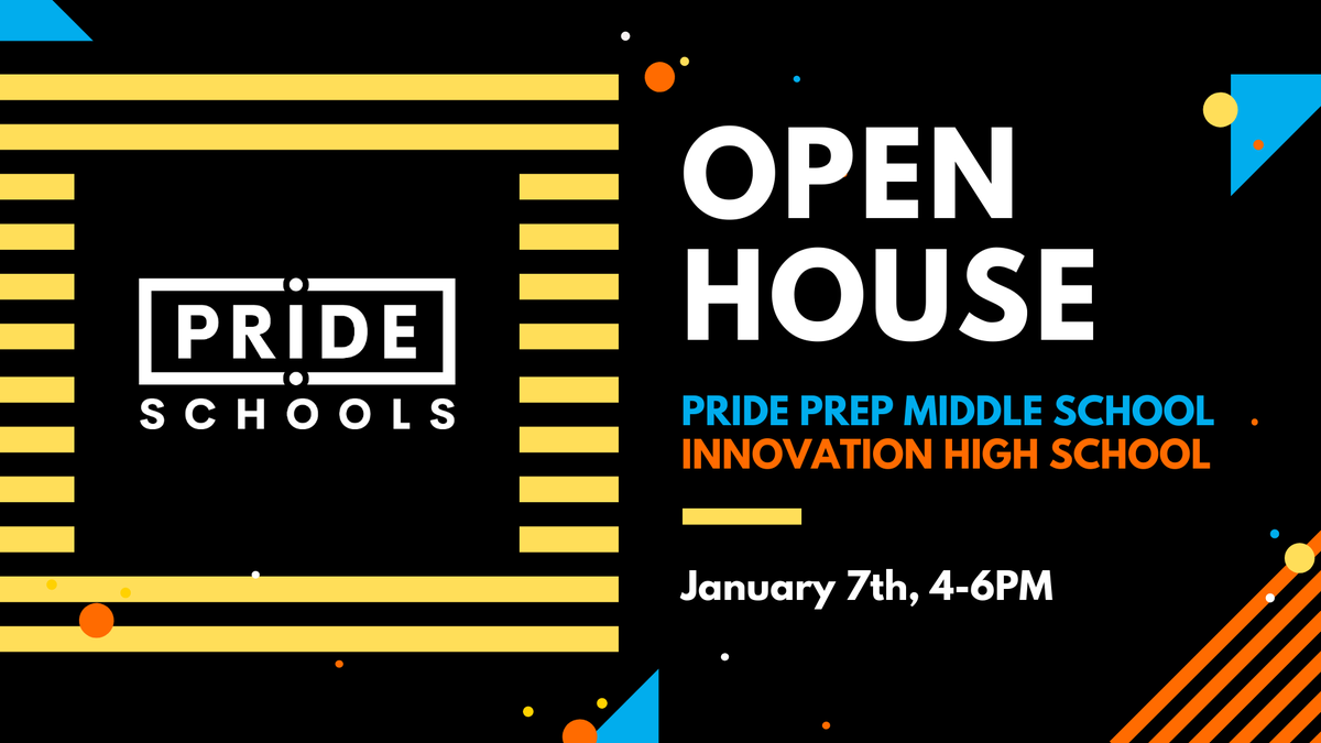 InnovationPRIDE's tweet photo. Join us at our free Open House tonight from 4-6pm! Prospective students and families welcome! We would love to give you a tour, you can meet current ambassador students and discover what makes our schools amazing! Social distancing and masks are required. See you there! https://t.co/g6kQv9ZoKd