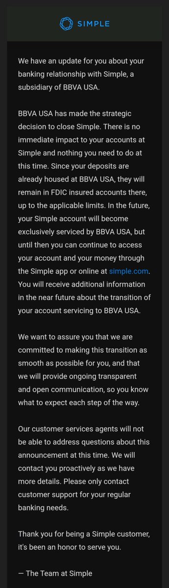 onegarzon's tweet image. #SimpleBank comes to an end. At the beginning it seems to have great ideas to modernized the digital bank experience, but at the end it wasn't able to differentiate as much/
#Simple Bank llega a su fin. En un principio tenían buenas ideas, pero no lograron diferenciarse tanto.