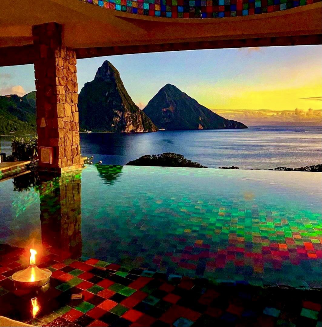 experiencethei3's tweet photo. #StLucia is #paradise 

The #JadeMountainResort experience is something #unique and definitely worth adding to your #bucketlist even for the views alone. Nestled into the side of a #mountain directly across the bay from the the #pitons, this #resort is like nothing you've seen! https://t.co/T16KYMnRuJ