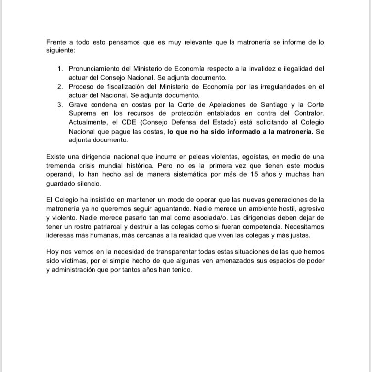MatronasStgo's tweet photo. [COMUNICADO URGENTE]
Para toda la matronería del país, respecto al accionar del Directorio Nacional y su presidenta. https://t.co/1Rh1LtRIvj