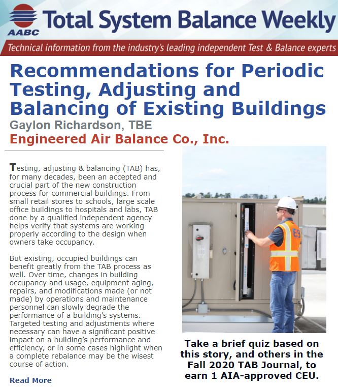 AABCtandb's tweet photo. See full issue for a list of items to be periodically investigated: https://t.co/nxPnoaKder

#airflow #hvac #testandbalance #returnair #commissioning #airbalancing #TAB #ductwork #waterbalance #transferair #hepafilter #engineering #mechanicalengineering #electricalengineering https://t.co/1NXoUnSjuZ