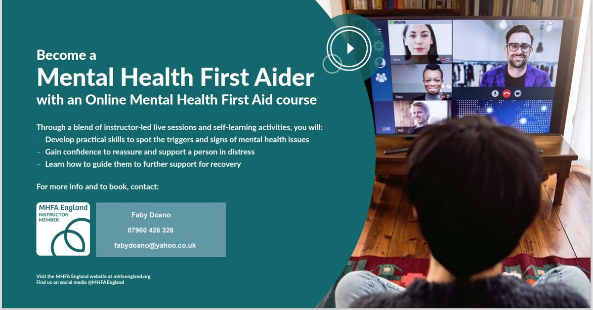 apoyocourses's tweet photo. Book your Mental Health First Aid course for February.
Special discount for School staff and Year 13 students. Ask me for the promo code.
We have 2 separate online courses. Find them both here: https://t.co/5UsGelAzKV or Contact me. 
#mentalhealthfirstaid #onlinecourses https://t.co/UpShjG5EwZ