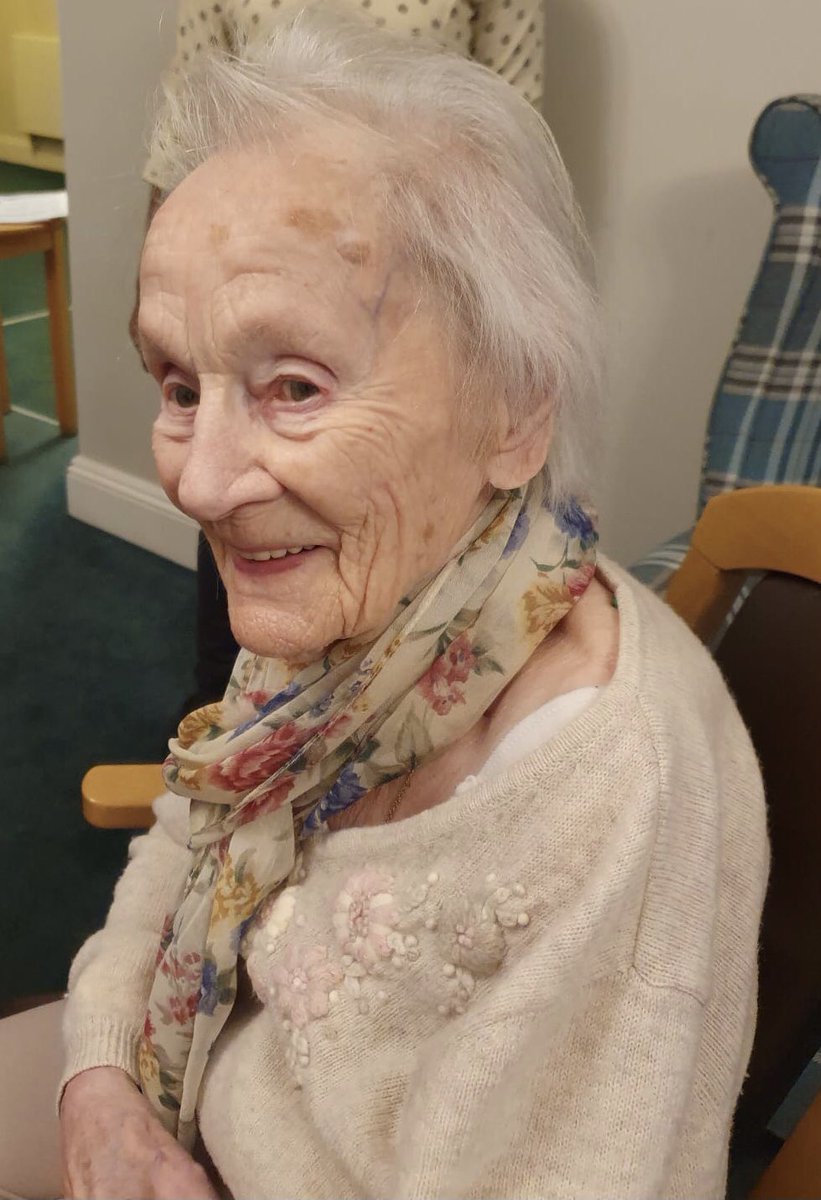 TrudiBarnett9's tweet photo. All residents vaccinated today including this remarkable lady. Kay is 105 years old, full of life, full of hope and full of optimism. We’ve protected her with every inch of our being for 11 months, and finally science gave us a helping hand #grateful #vaccine @HerefordshireCH https://t.co/regXVFu8n3