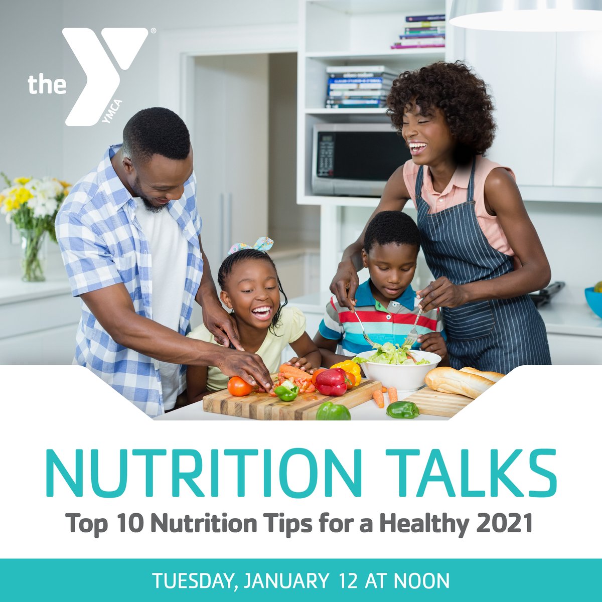 YMCASV's tweet image. Looking to start 2021 off on the right foot? Kim Verity is back to feed your minds, starting with simple tips to improve your diet and overall health. Reserve your spot today at ymcasv.org/virtual-ymca or on the YMCA of Silicon Valley App. #TipsandTricks #BetterHealth