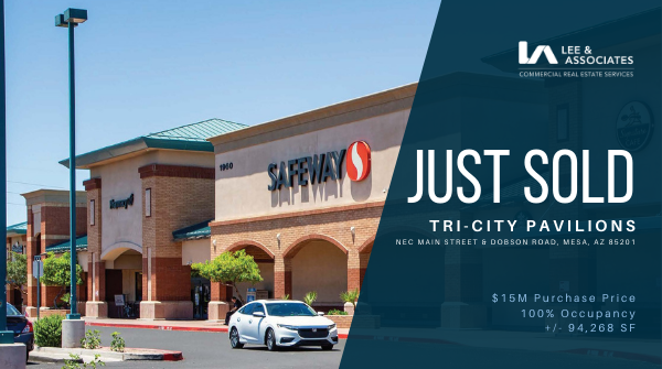 The Tri-City Pavilions located in Mesa is sold! Congratulations to Lee &amp; Associates Ross Sanzari, Greg Guglielmino, Marcus Muirhead and Steve Gonzalez for representing the Buyer and a special thank you to @cbrearizona in helping make this a successful transaction.