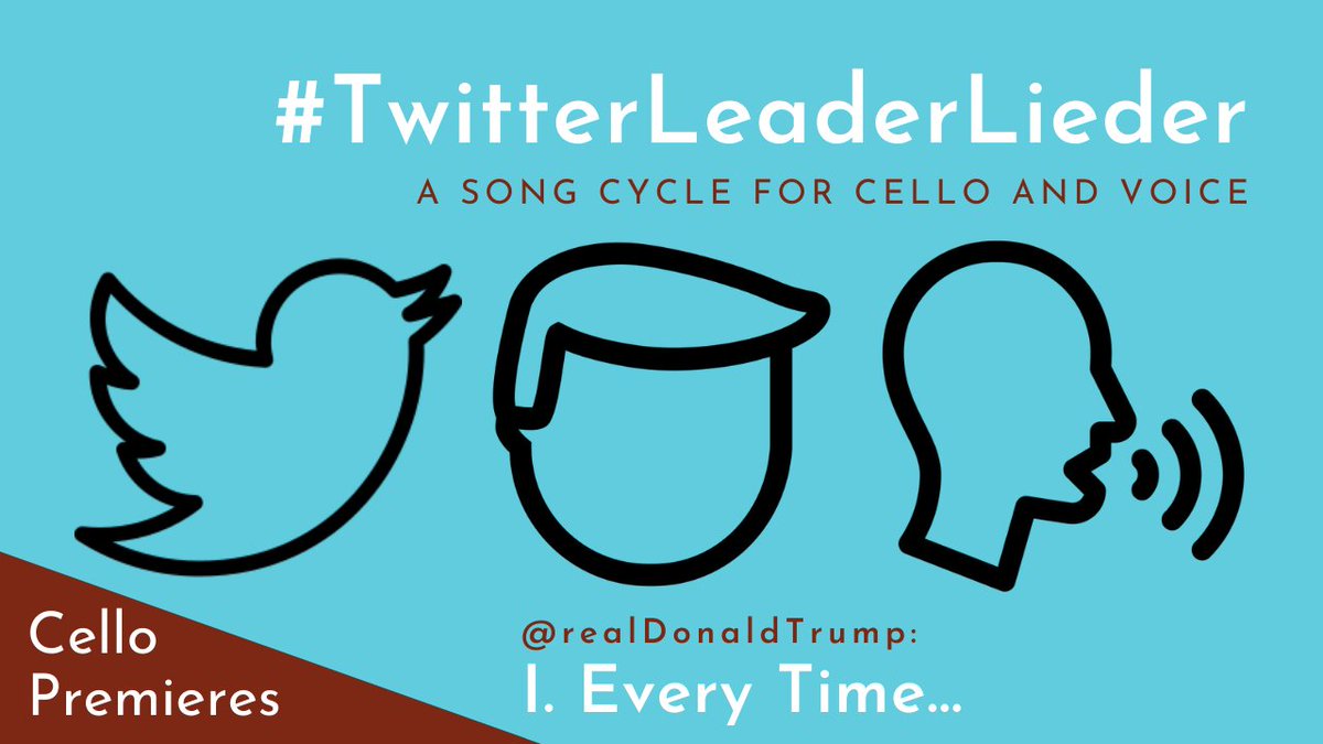 CelloLoft's tweet photo. So, I kind of composed a #songcycle based on Trump Tweets. It's called "#TwitterLeaderLieder" for Cello &amp; Voice. Here's movement 1: "Every Time..." https://t.co/6roIf8oIh9 via @YouTube https://t.co/0EO4FiQsKz