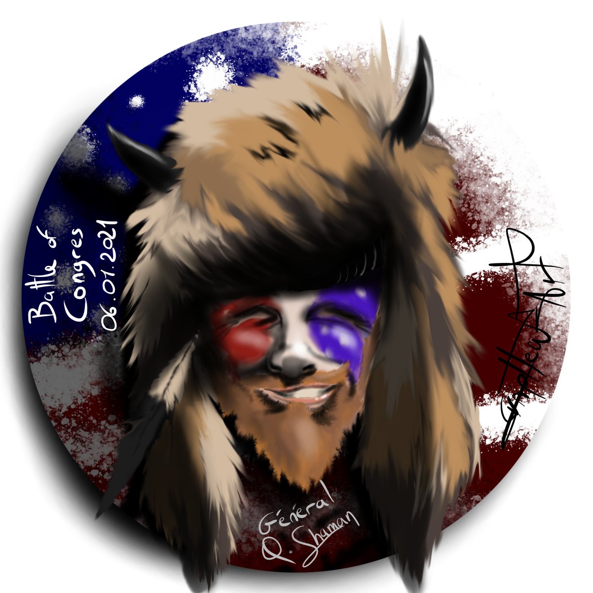 Graphtweet's tweet image. My #JakeAngeli  #fanart 

#QAnons #CapitolRiots #Trump #EtatsUnis #usacapitol #WashingtonDC #QShaman #QAnonShaman #usa #jamiroquai