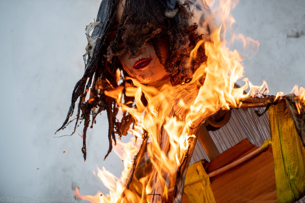 (3) An effigy of Oregon Governor Kate Brown is tarred, feathered and set ablaze.
