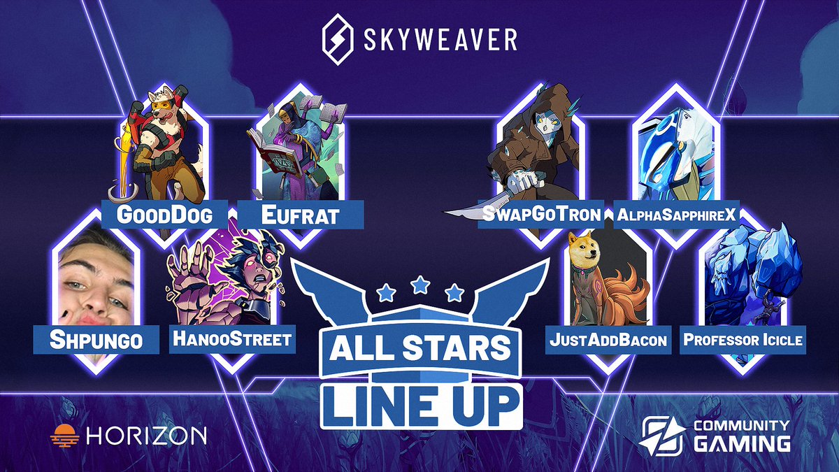 SkyChampsTeam's tweet photo. Our All Stars have been announced and have been practicing hard to duke it out this Saturday! Who are you cheering for? https://t.co/6EhrR3MPGd