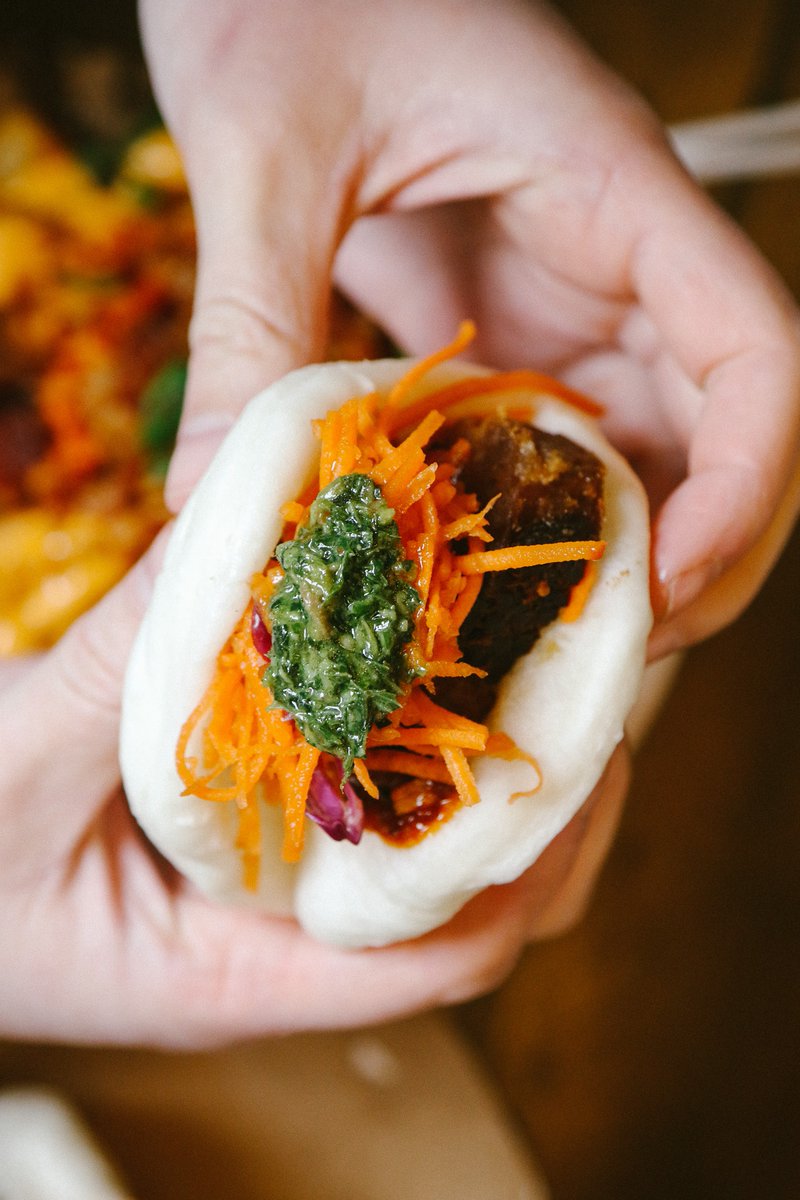 🐷 We know you need some Bao's in your life right about now. 24 hour sous vide pork belly, spicy bulgogi sauce, pickled carrots, 5 spice chimichurri and that pillowy bao. #calgarytacos #calgaryfriedchicken #yycdatenight #whattodoinyyc #calgaryeats #getlucky  #yycfoodtrucks