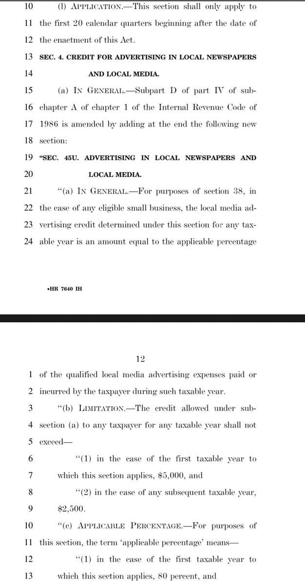 Tax credits for buying advertisements.Why the hell not.