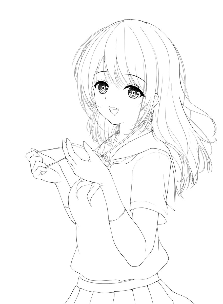 Nishiun 神絵師に 俺はなる 過去最高に美しい線画だと思う 線画 絵描きさんと繋がりたい マスク ゴム手袋 女の子イラスト オリジナル