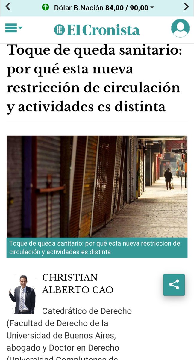 CatedraCao's tweet photo. ¿Toque de queda? Nota de @CaoChristian en @Cronistacom https://t.co/Wsuaf2GWgn https://t.co/CCh14G43Ed