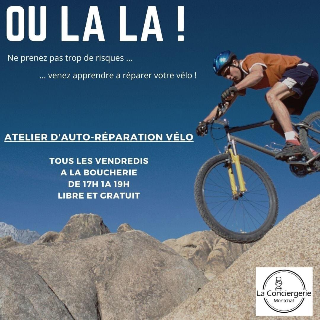 DeMontchat's tweet photo. C'est reparti !
👉 L'atelier d'auto-réparation vélo de la Conciergerie reprend aujourd'hui de 17h à 19h à La Boucherie.

Les bénévoles seront là pour vous apprendre à réparer votre vélo.

#velo #conciergeriemontchat #entraide
#montchat #lyon3 #lyon https://t.co/EDlzxo0TPA